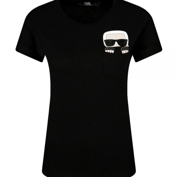 Karl Lagerfeld Ikonik Karl Pocket T SHIRT 205W1701 BLACK J Z